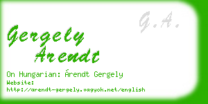 gergely arendt business card
